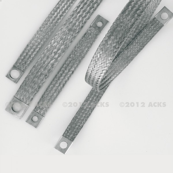 ACKS - Tresse de masse cuivre étamé 10 mm2 – Section théorique 12 x 1 mm -  trou de 6,5 mm
