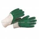 Gants Manutention à poignet tricot - Enduction Latex crêpe vert