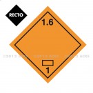 Symbole de danger 300 x 300 x 0,8 mm N° 1.6Verso noir satiné