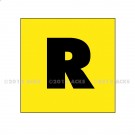 Panneau "R" 400 x 400 mm - Fond jaune - Texte noir