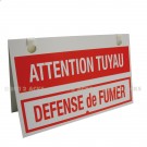 Chevalet PVC 3 mm "Attention Tuyau" fond rouge - Format 400 x 245