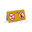 Chevalet avec 2 logos "Défense de fumer et interdit de téléphoner" 300 x 500