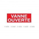 Adhésif "VANNE OUVERTE" 60 x 20