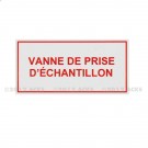 Etiquette adhésive 65 x 35 "Vanne de prise d'échantillon"