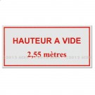 Adhésif d'information "Hauteur à vide ...'" 100 x 50