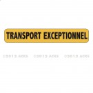 Panneau jaune 1250 x 200 "TRANSPORT  EXCEPTIONNEL" - Classe A
