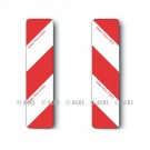 Kit de 2 panneaux rayés R/B - 1 droite et 1gauche - 560 x 141 mm - Alu 1mm -Norme TPESC -Classe A