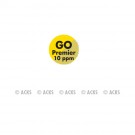 Pastille GO Premier 10 ppm (fond jaune pointillé gris - texte noir)