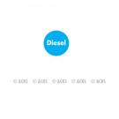 Pastille DIESEL (fond bleu - texte blanc)