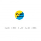 Pastille DIESEL Ultimate (fond bleu et jaune en diagonal (/) - texte noir)