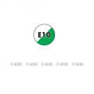 Pastille E10 (fond blanc et vert en diagonal -texte noir)
